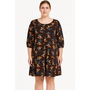 JFW Women’s M Brown Retro Flower Dress Cottagecore Boho Style